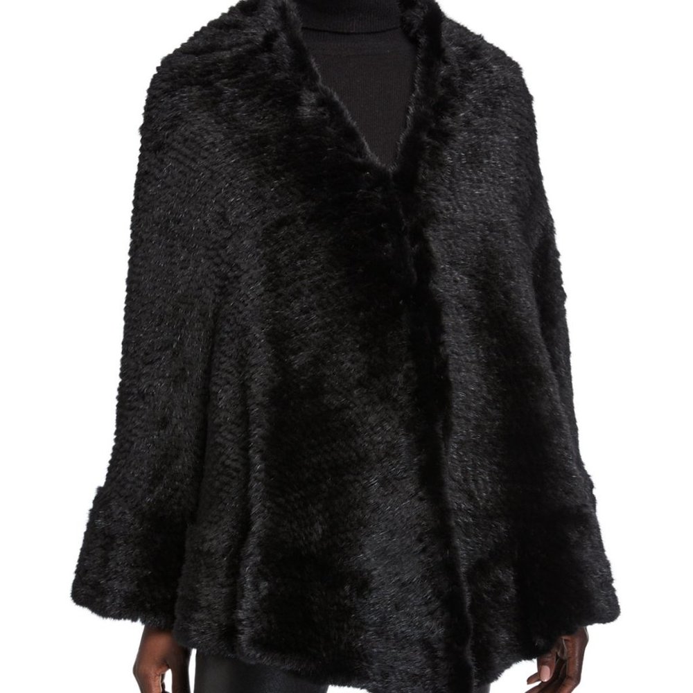 Belle Fare Knitted Mink Fur Cape New and Beautiful
